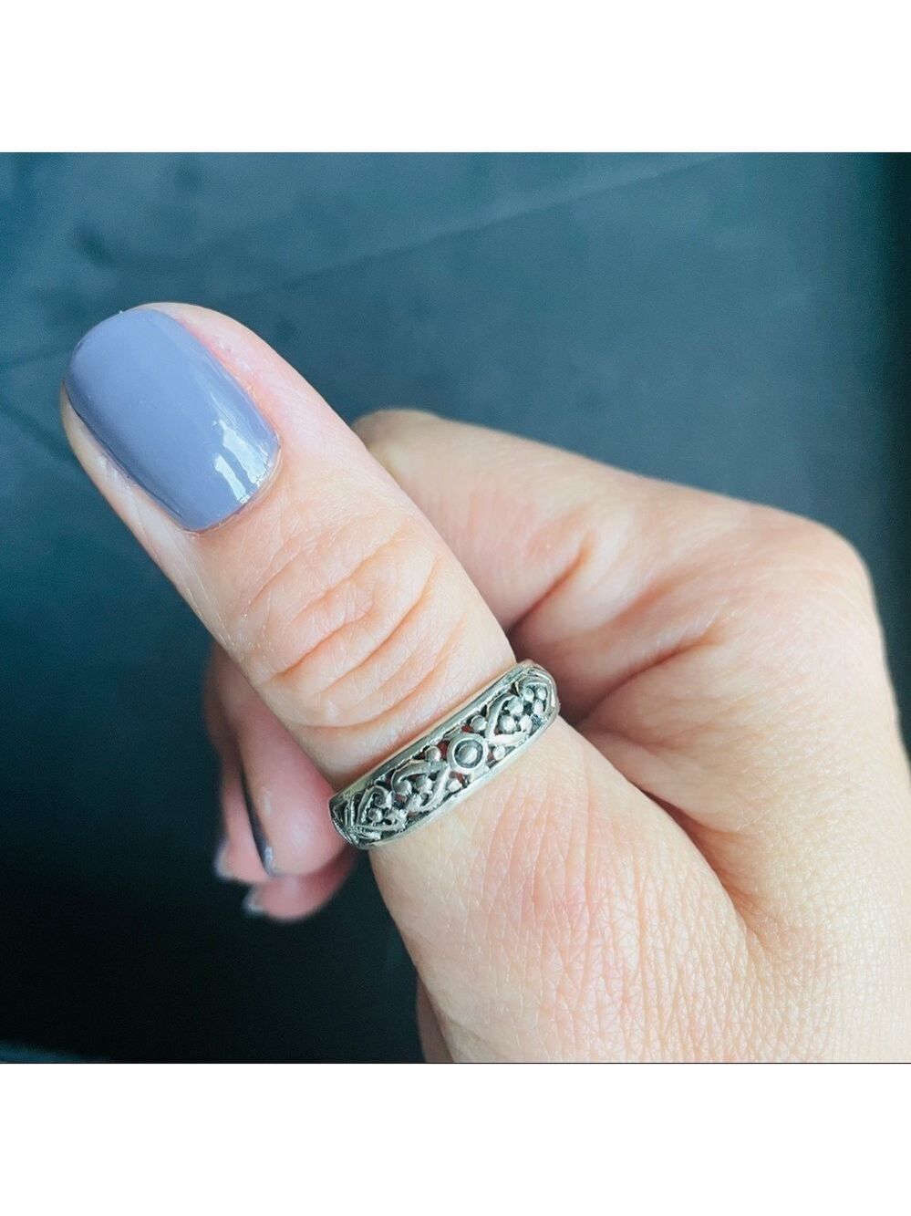 FILIGREE OPEN WORK STERLING SILVER STACKABLE BAND RING